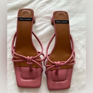 Anthropologie Pink Angel Alacron Strappy Sandal with 1” Heels Size 9 EU 40